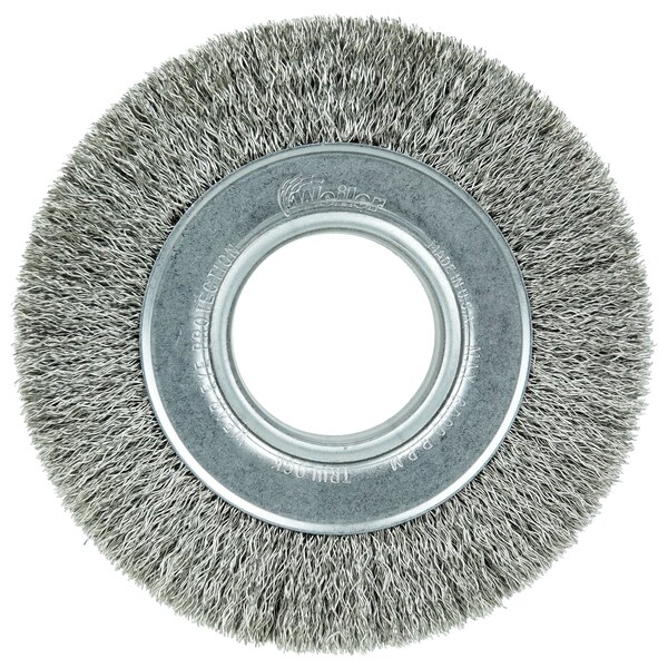 Weiler 6" Wide Face Crimped , .014" Stainless Steel Fill, 2" Arbor Hole 3520 - main